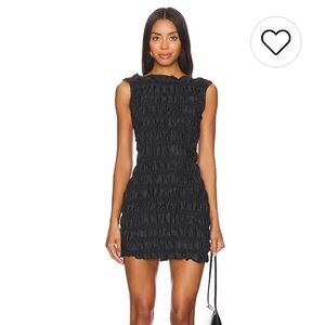 Lioness Black Textured Sleeveless Mini Dress